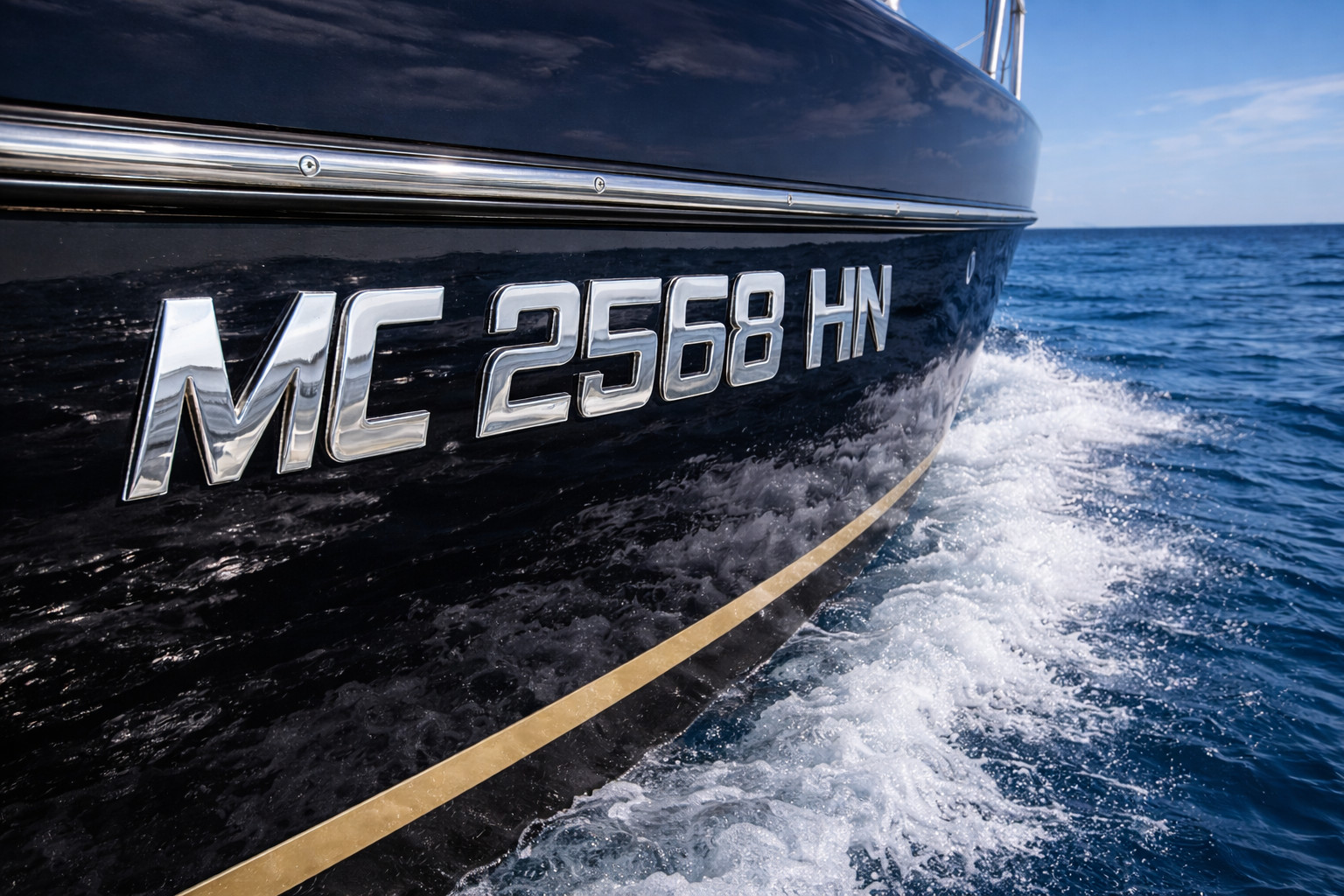 Boat and Jet Ski Registration Numbers and Letters Chrome Emblem