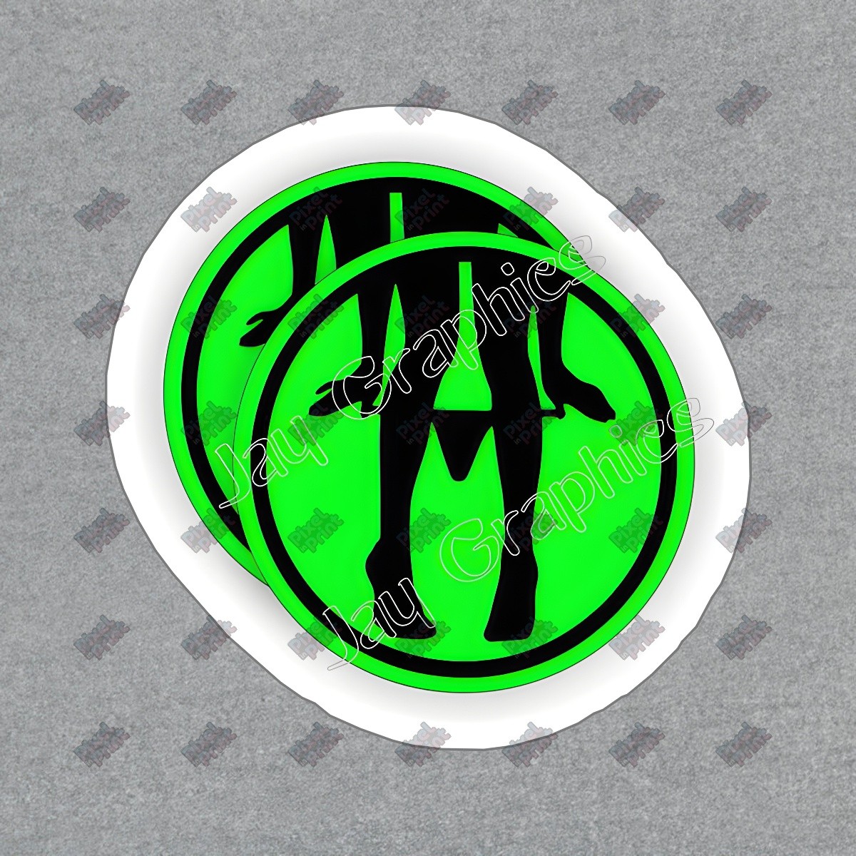 Glow in the Dark Vinyl Sticker/Decal Neon Green Silhouette Design for #665698