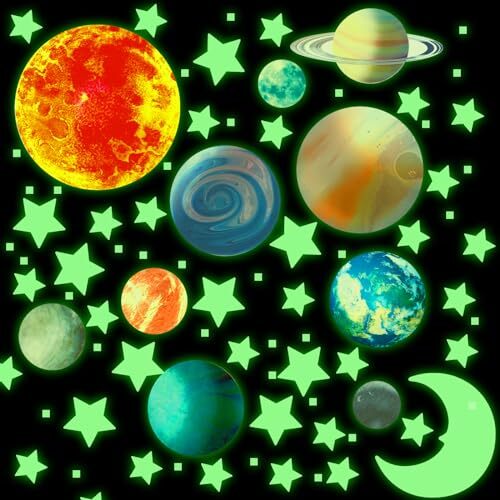 Glow in The Dark Stars Solar System Wall Stickers, Luminous Planets and Stars