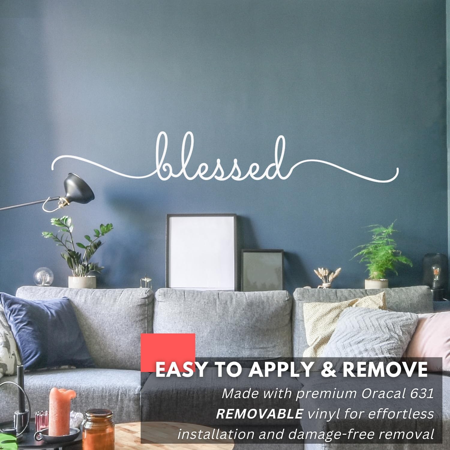 – Blessed – Inspirational Living Room Wall Decals for Family Decal Quote Word…
