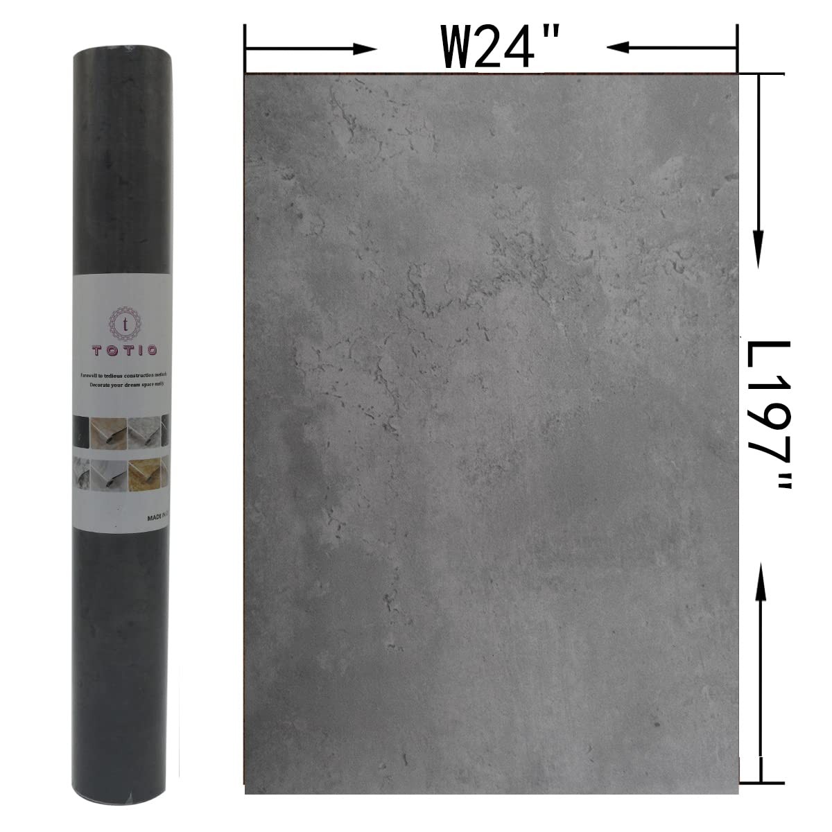 Dark Gray Paper Thick Matte Grey Concrete Cement Texture Wallpaper Peel Stick…