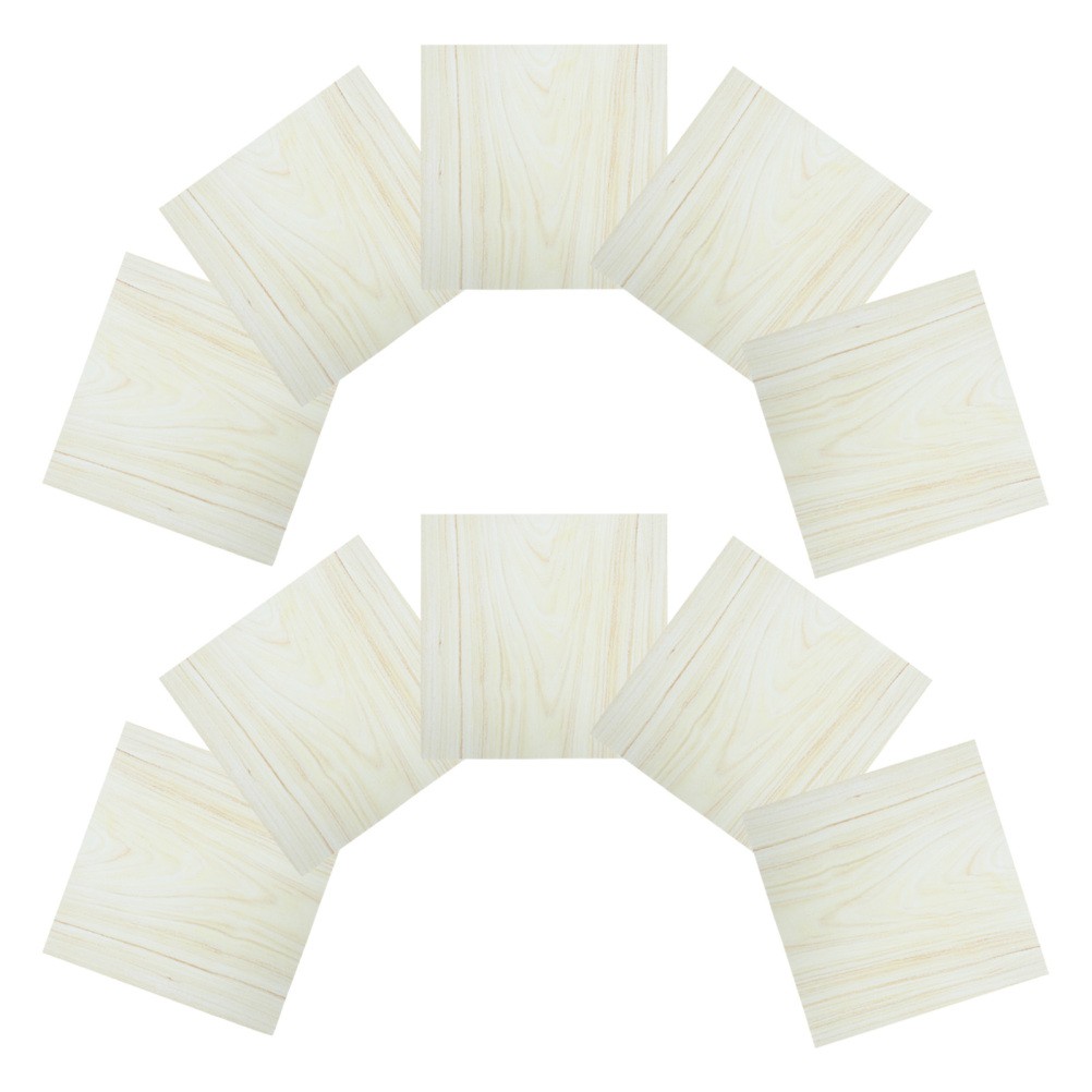 10 Pcs Wood Grain Tile Stickers Peel and Wall Adhesive Backsplash