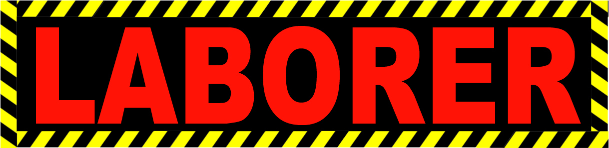 Laborer with yellow and black caution stripes, CL-16