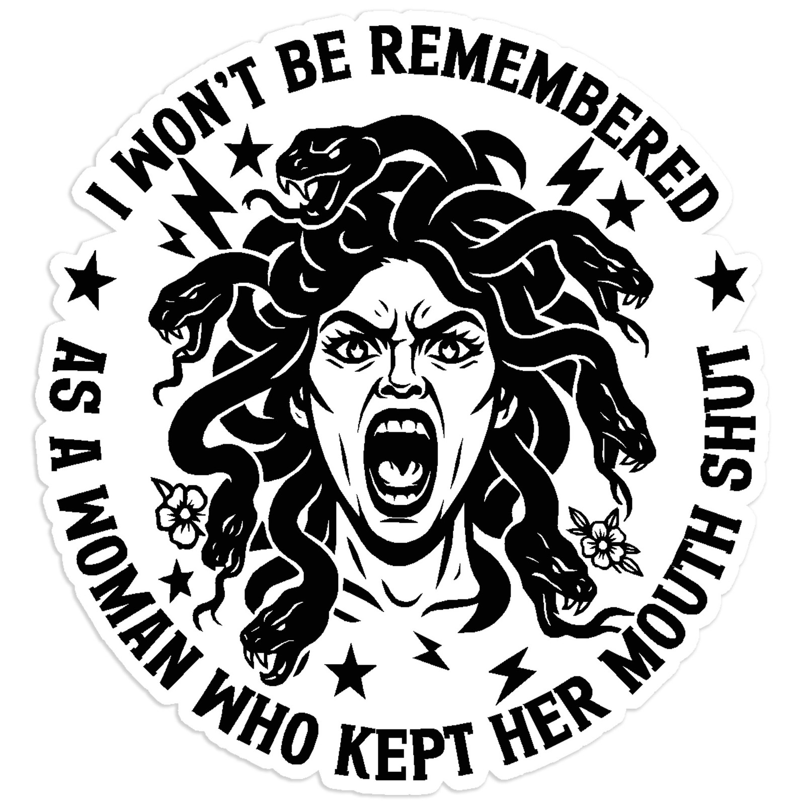 Medusa Mouth Shut – Vinyl Decal Sticker – Car Window Laptop – #87