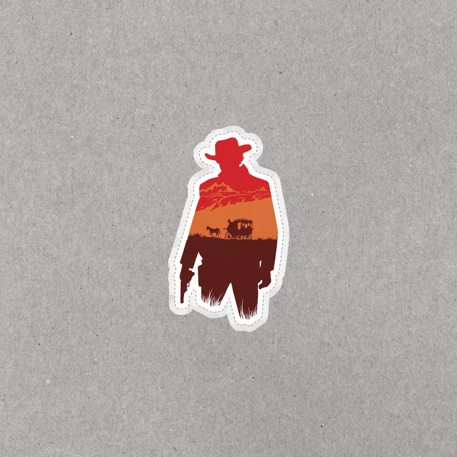 Red Dead Redemption Inspired Silhouette Sticker for Gamers #5916