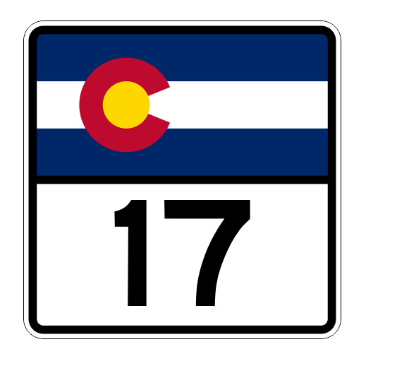 Colorado State Highway 17 Sticker Decal R1787 Highway Sign
