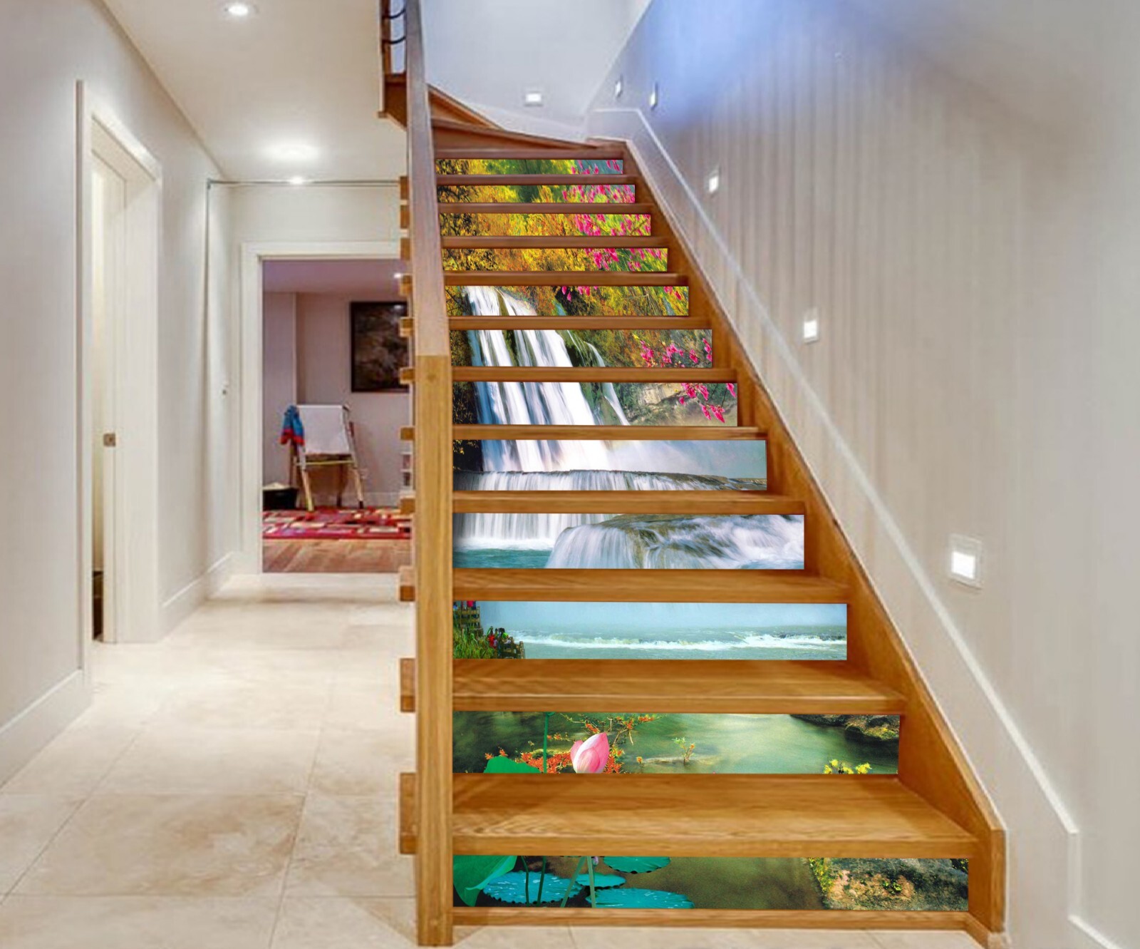 3D Landscape Painting AZ1176 Stair Risers Decoration Mural Vinyl Wallpaper Kay