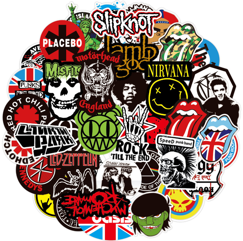 US 100PCS Rock Band Stickers Lot Punk Music Heavy Metal Bands Sticker Decal