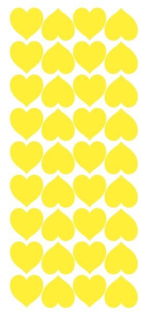 Light Yellow Heart Hearts Stickers Sticker 1″ DC20-025