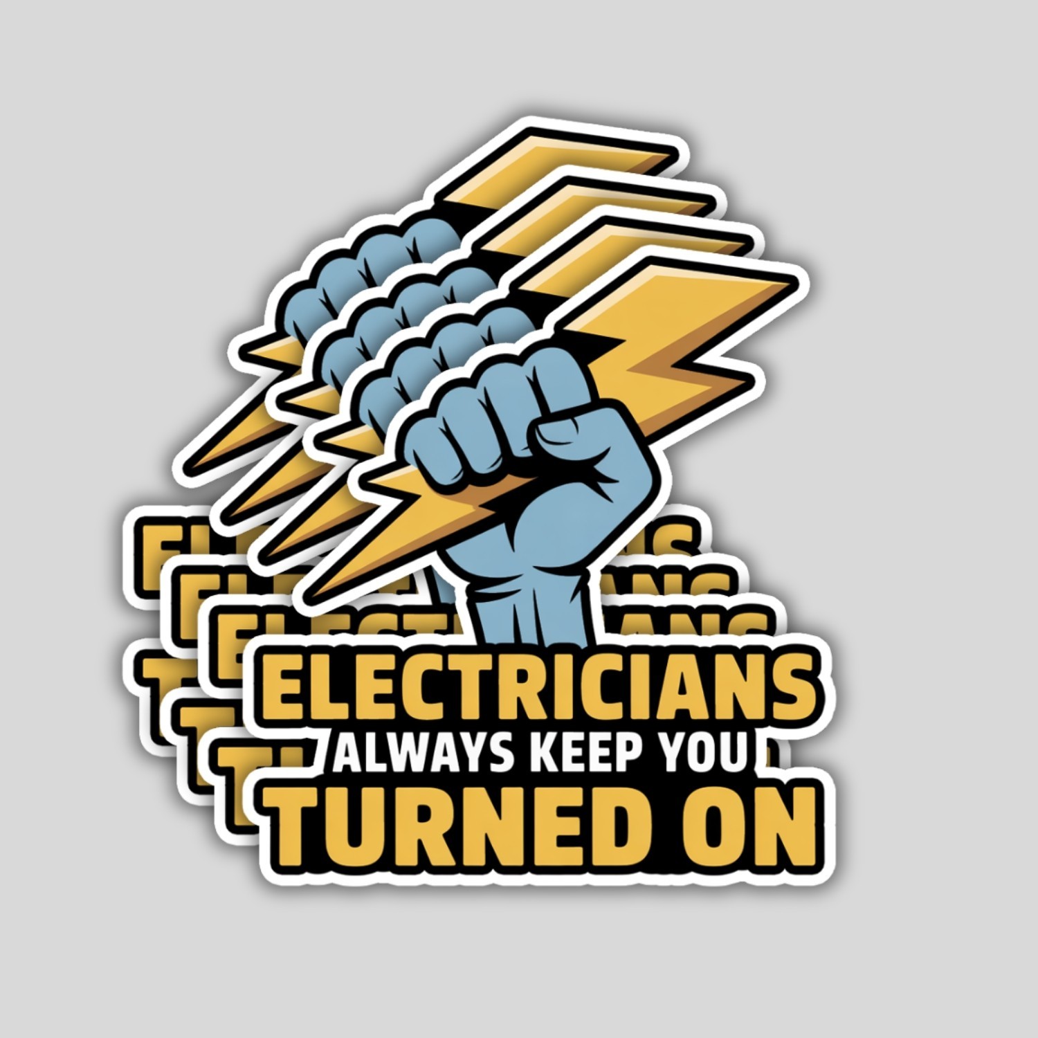 4PCS Electricians Always Keep You Turned On Stickers – Funny Lineman Work Decals