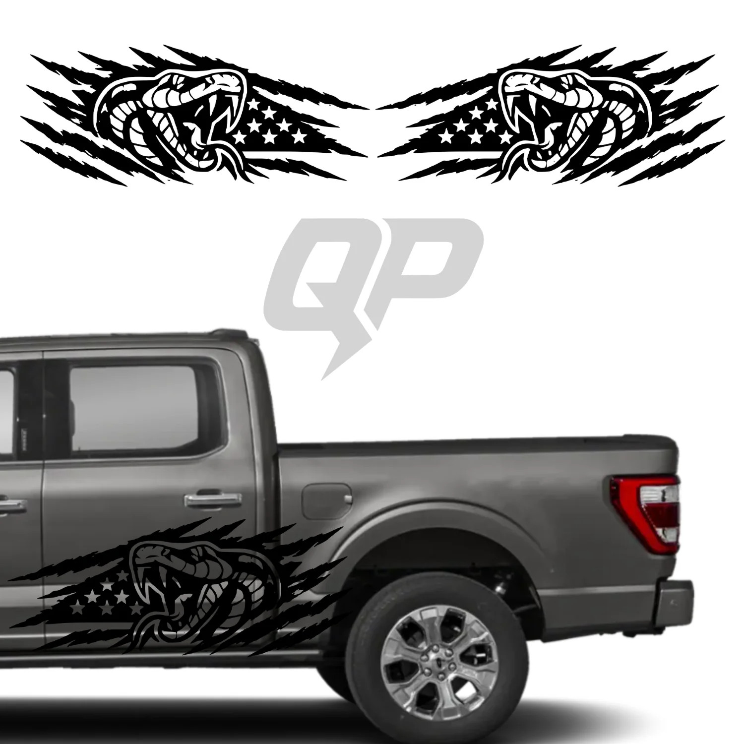 Ford F-150 Snake American Flag Claw Scratch Decal Kit