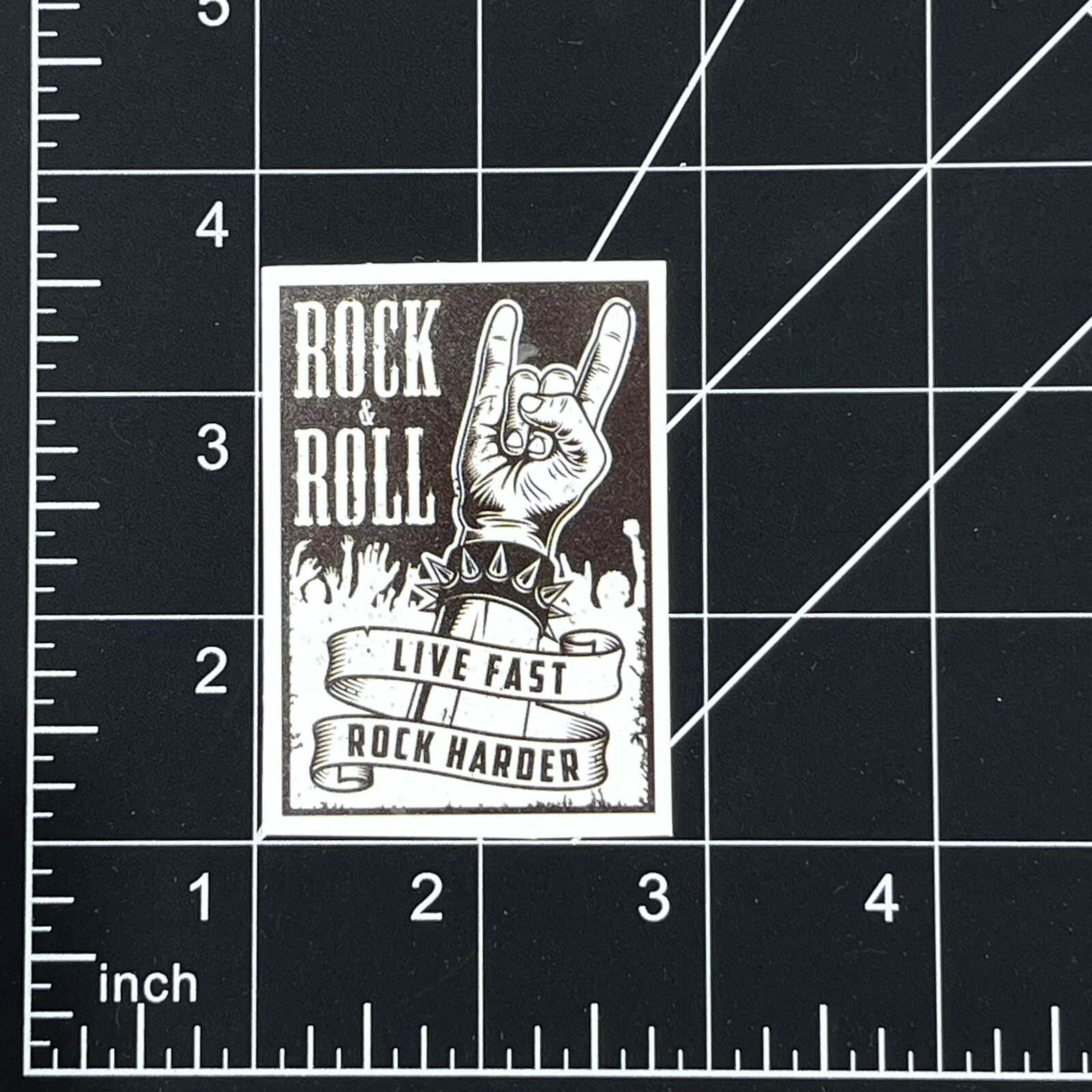 Rock & Roll Live Fast Rock Harder – Vinyl Sticker Waterproof Durable Sunproof