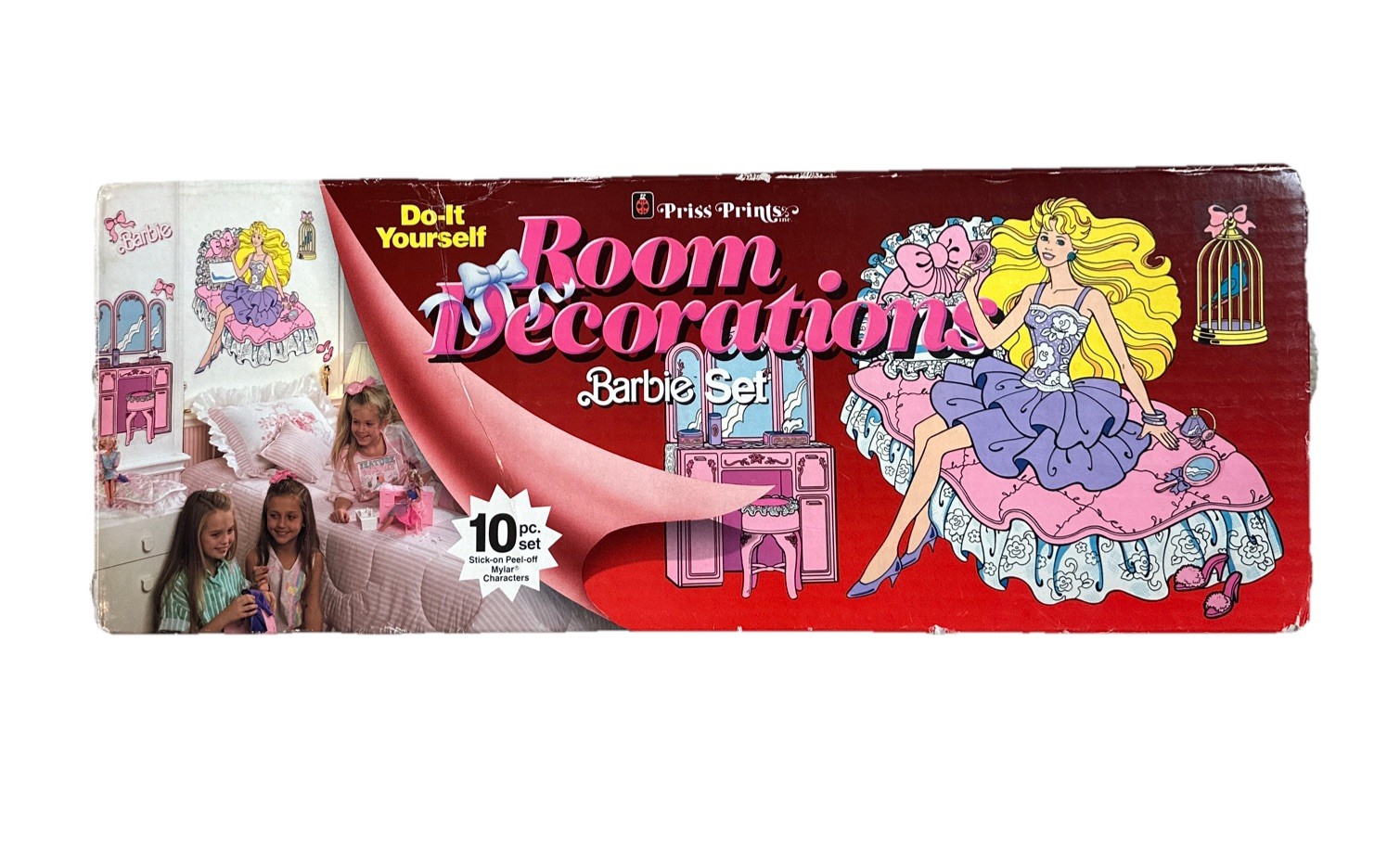 1989 BARBIE Vtg Priss Prints Room Decorations Do it Yourself Mylar Stickers Set