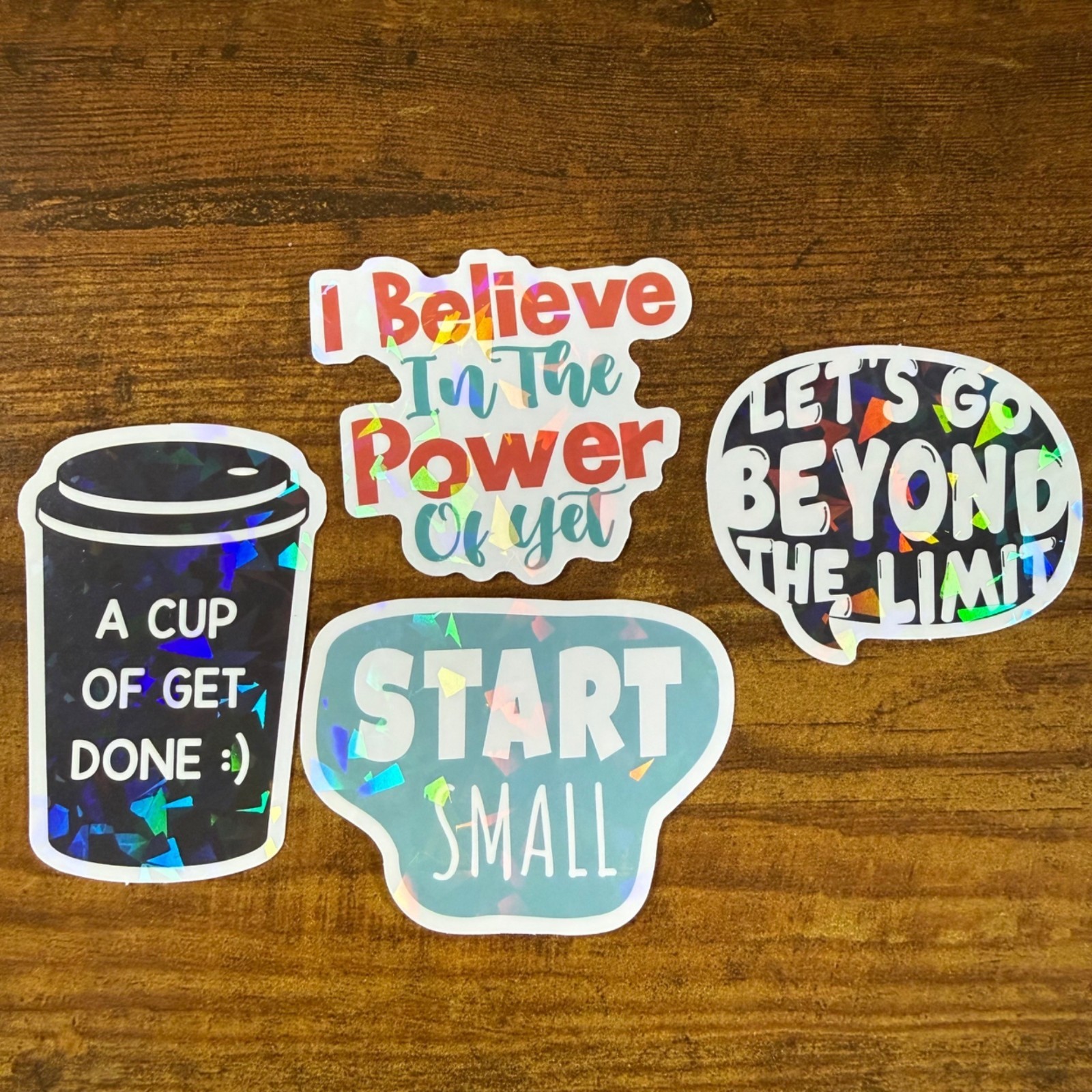 4 Stickers Affirmations Positive Vibes Vinyl Decal Laptop Phone Bottle Notebook