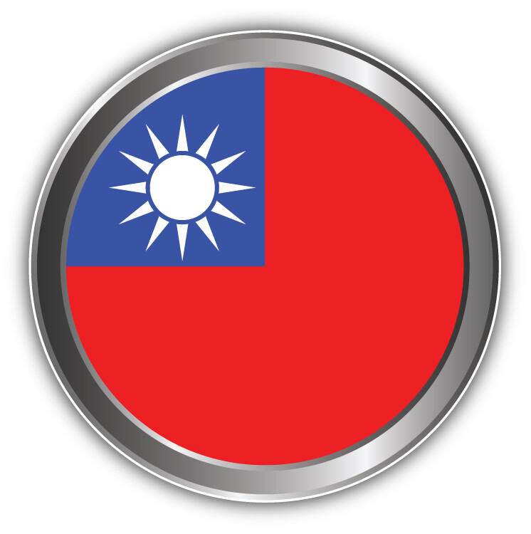 Taiwan Flag Silver Label Car Bumper Sticker Decal