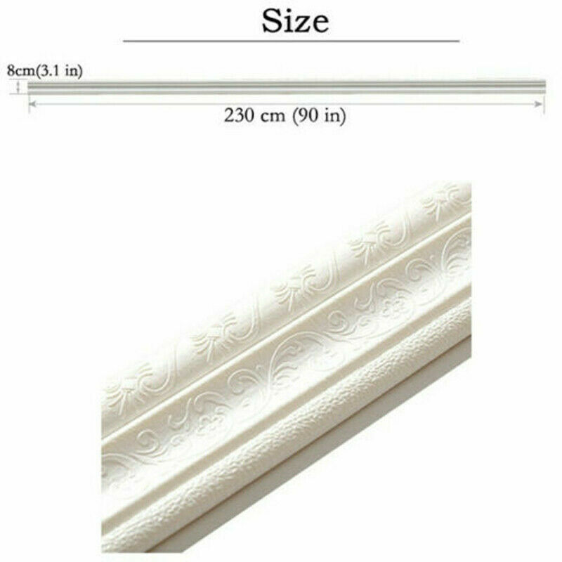 7.5FT 3D Wall Paper Borders Waterproof Self-adhesive Wall Sticker DIY Home Decor