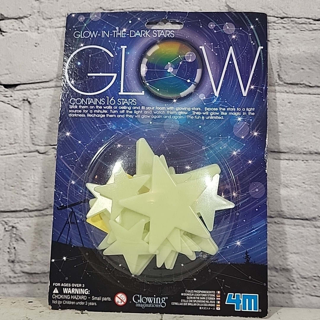 Glow In The Dark Stars Bedroom Ceiling Pack Of 16 W/Adhesive Celestial NIP New