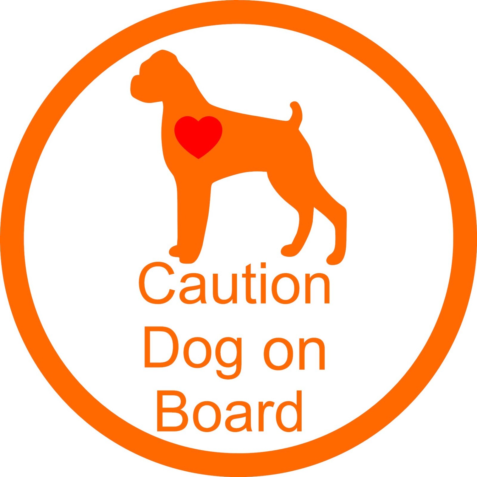 DOG on Broad with a RED HEART VINYL DECAL 5.6″in X 5.6″ in your choice of color