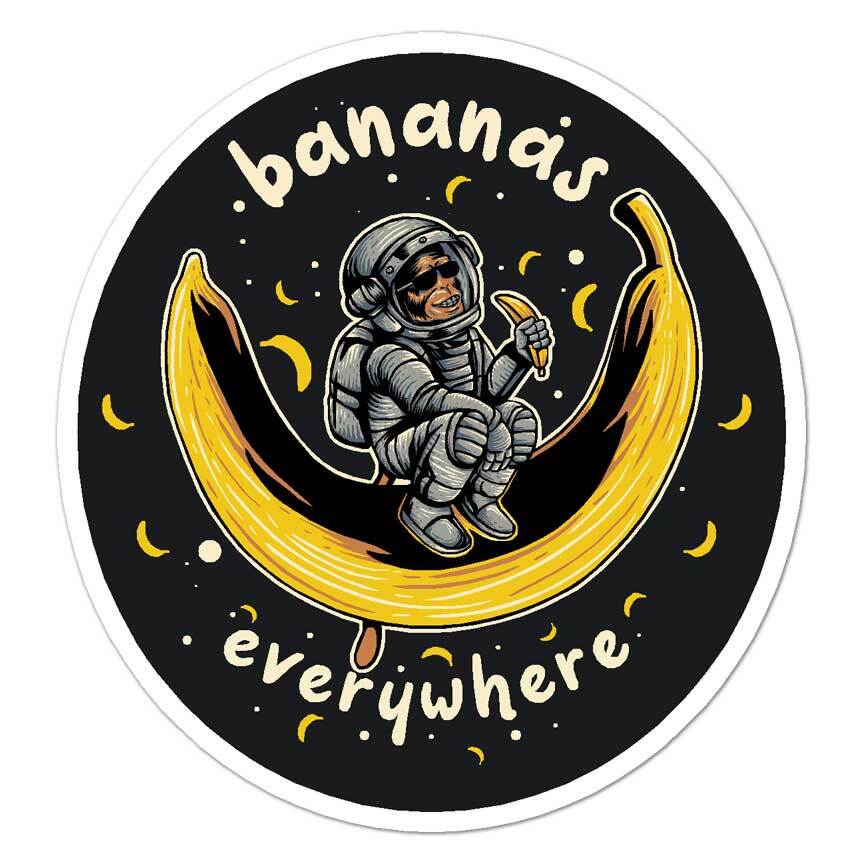 Bananas Everywhere Monkey, Vinyl Decal Sticker, Indoor Outdoor, 3 Sizes, #8562