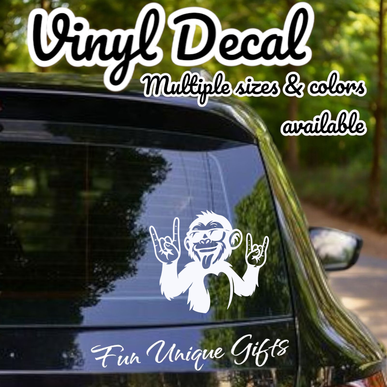 Crazy Monkey Vinyl Decal Sticker -Multiple Colors & Sizes- FREE SHIPPING!