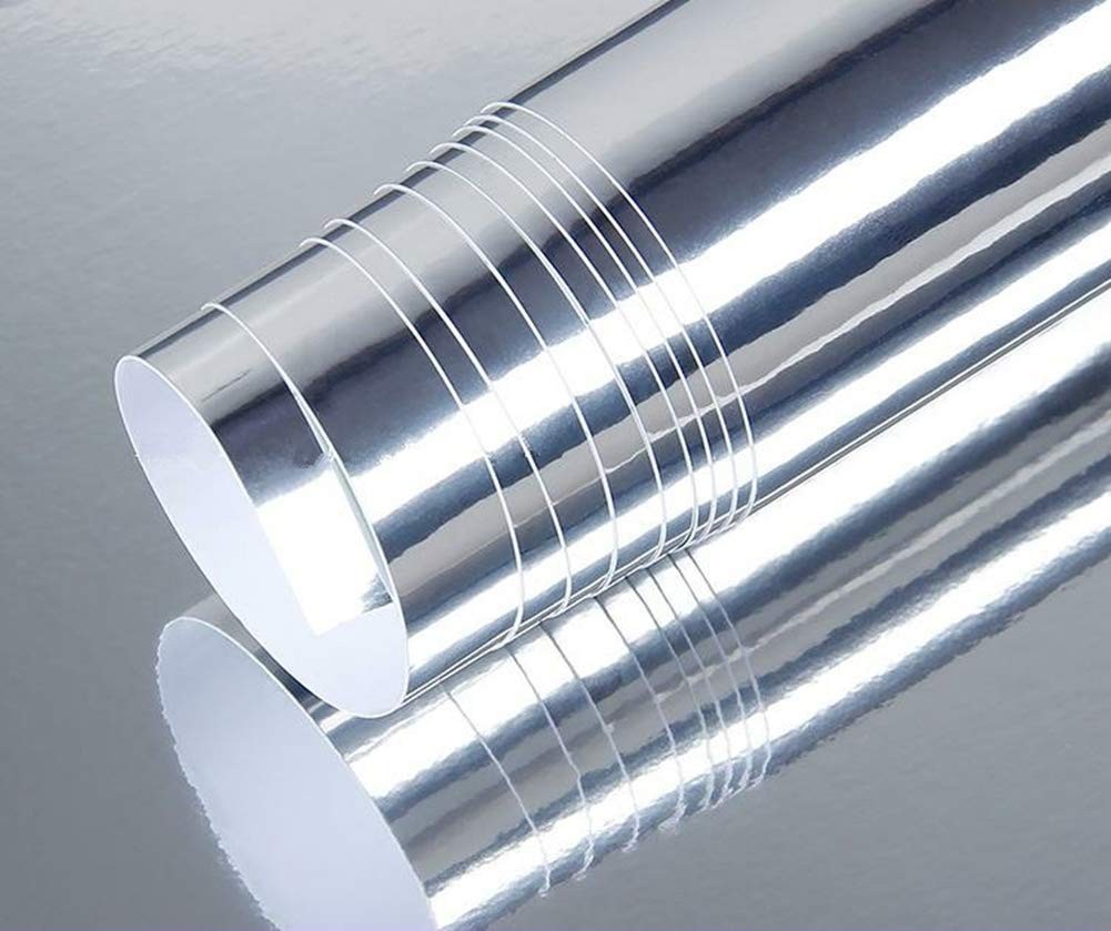 Chrome Vinyl Wrap Self Adhesive Car Decal Film Sheet 12″x78″ Silver Car