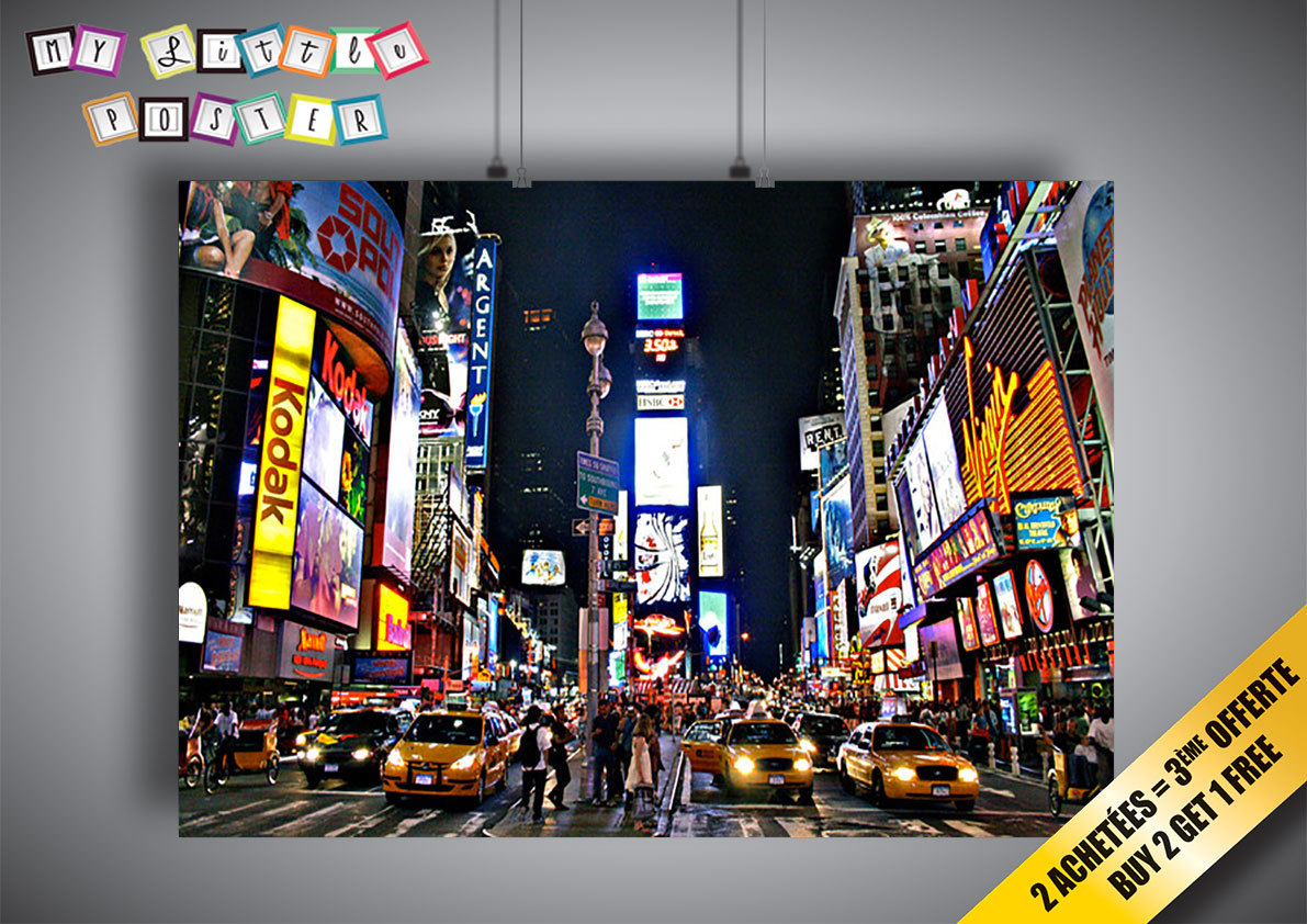 Poster Times Square New York City By Night