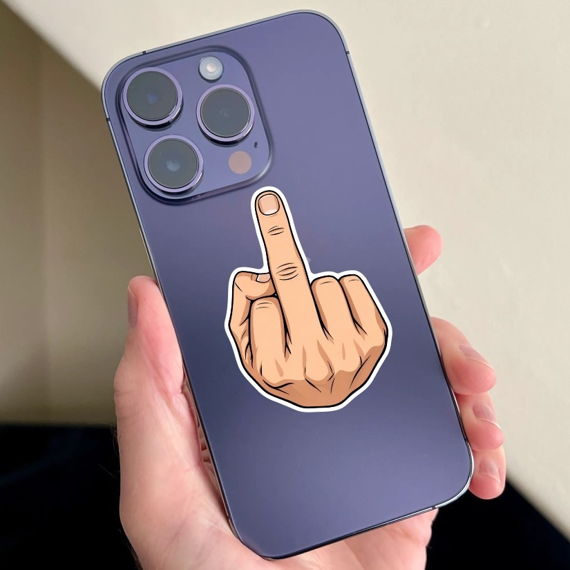 Middle Finger Funny Sticker, Peel N’ Stick, Different Sizes.