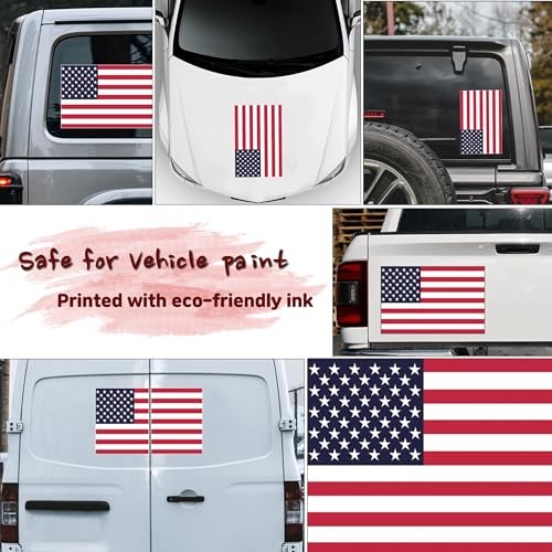 American Flag Vinyl Sticker – Waterproof & UV-Coated 16″×10″ Decal for Car,