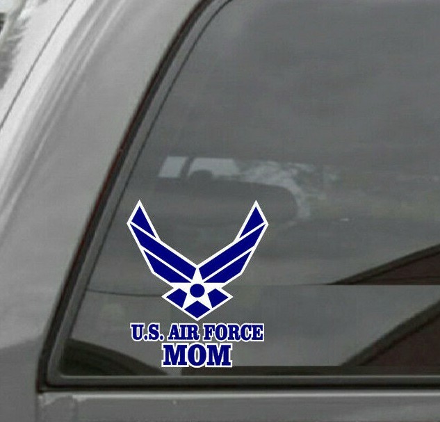 UNITED STATES AIR FORCE MOM USAF Vinyl Window Decal/Sticker BLUE/WHITE