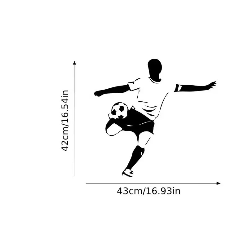 Contemporary Soccer Player Wall Sticker Pasted Waterproof Vinyl Decal Bedroom