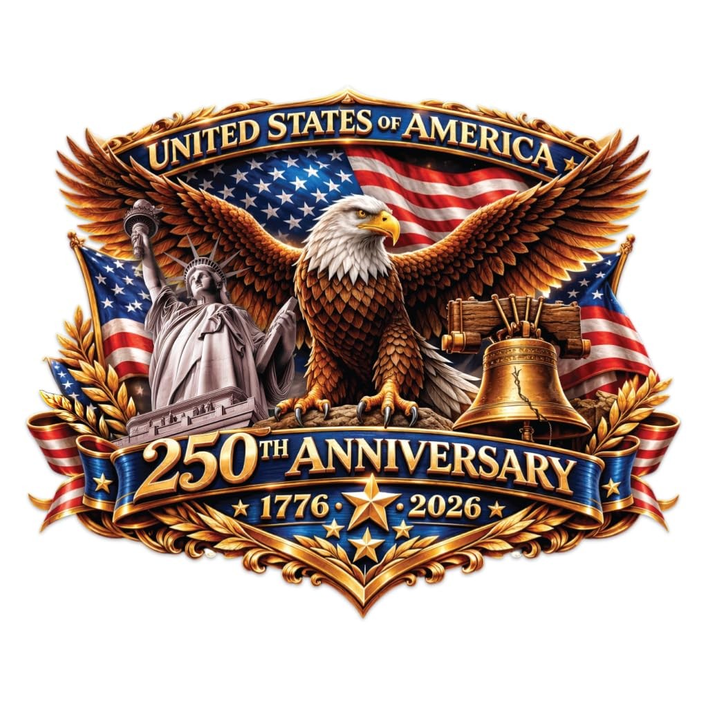 2pcs 250th Anniversary USA Car Decal Sticker, Patriotic Bald Eagle 1776–2026 …