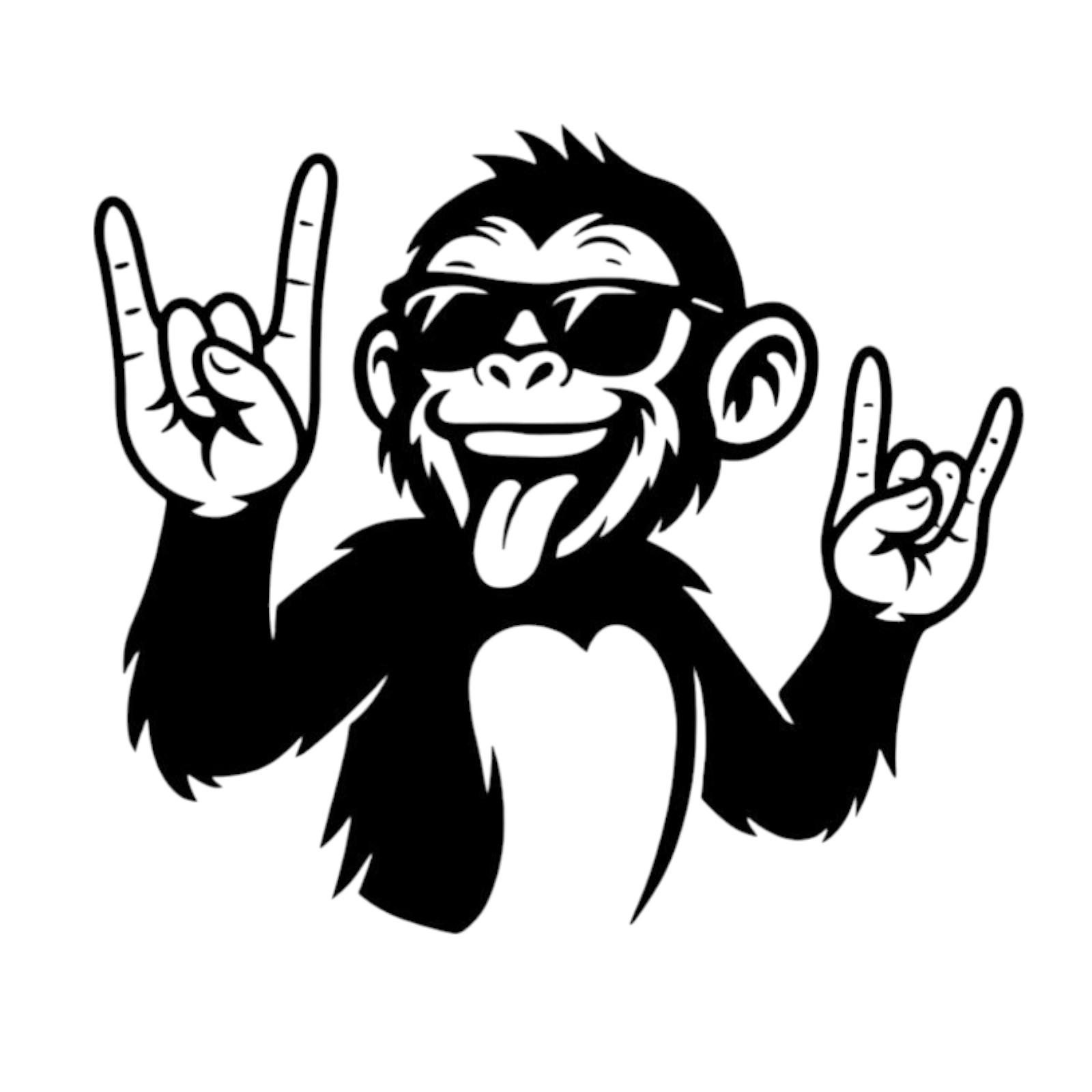 Crazy Monkey Vinyl Decal Sticker -Multiple Colors & Sizes- FREE SHIPPING!