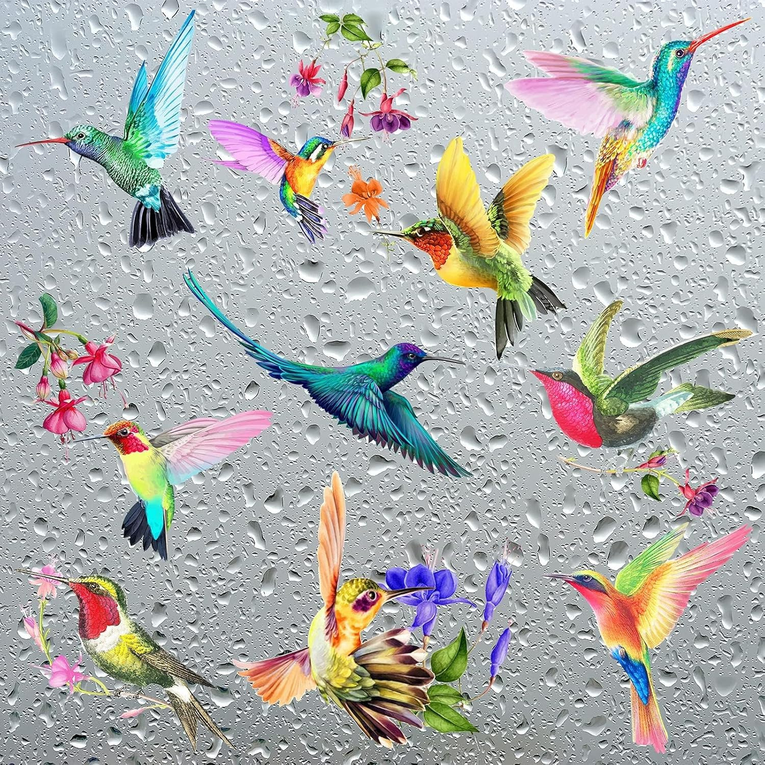 20 Pieces Large Size Hummingbird Window Hummingbird Decals for Windows Anti-Coll