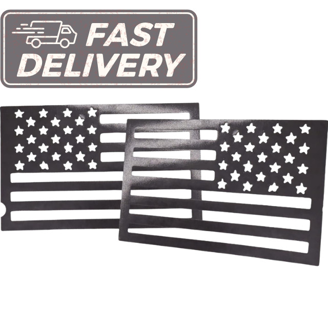 American Flag Magnet Decal, 2 Pack 6.1 x 3.7 Inch for Cars/Trucks (Black)