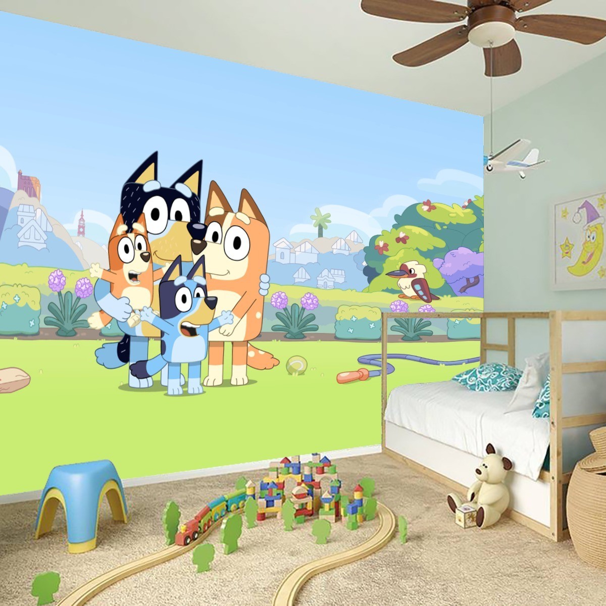 Bluey and Their Family Print Wall Stickers For All Rooms Home Decal Made Of PVC