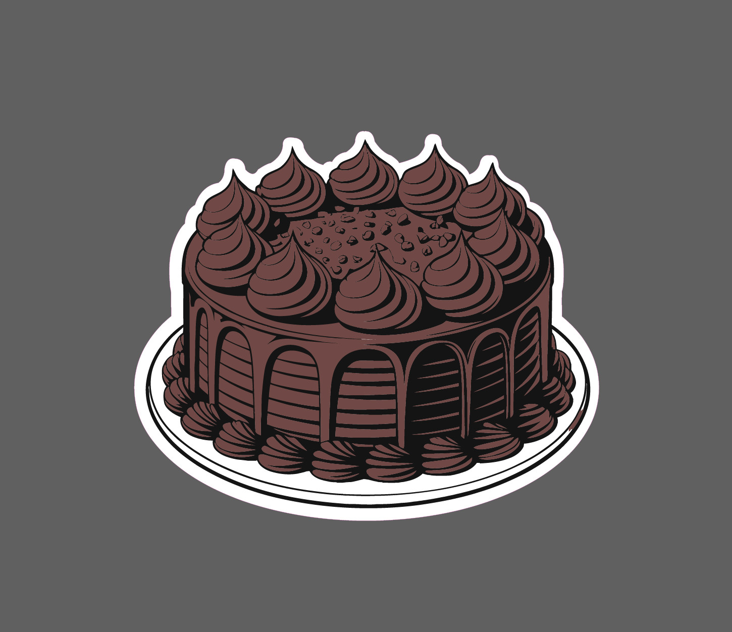 Chocolate Cake Sticker Waterproof Decal Dessert Food Dinner Gift NEW