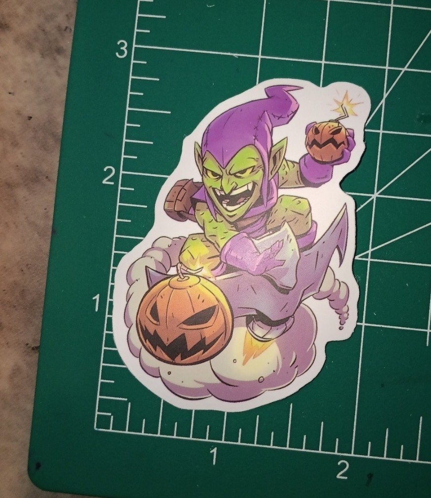 SPIDERMAN’S X GREEN GOBLIN STICKER X MATTE DIE-CUT STICKER X 3X2 INCHES X