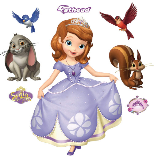 Fathead Disney Sophia and Friends Removeable Plastic Wall Sitcky Decal, Washable