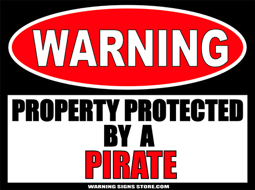 Funny Pirate Stickers Warning Sign Bumper Stickers Decals Set of 2 6″wide WS346