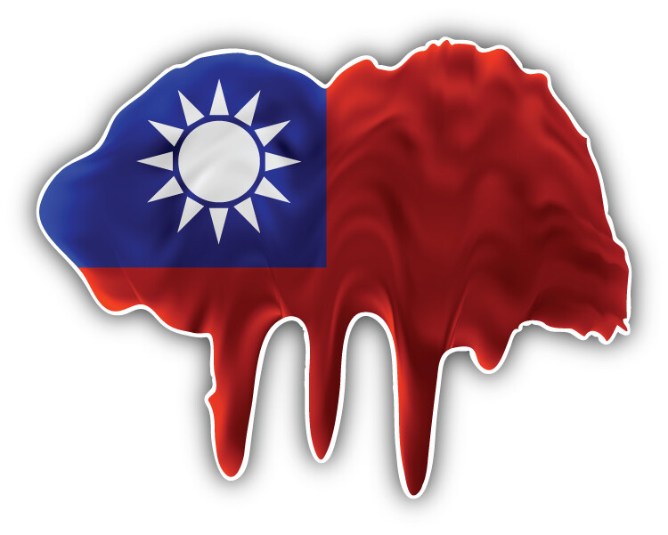 Taiwan Flag Blot Car Bumper Sticker Decal