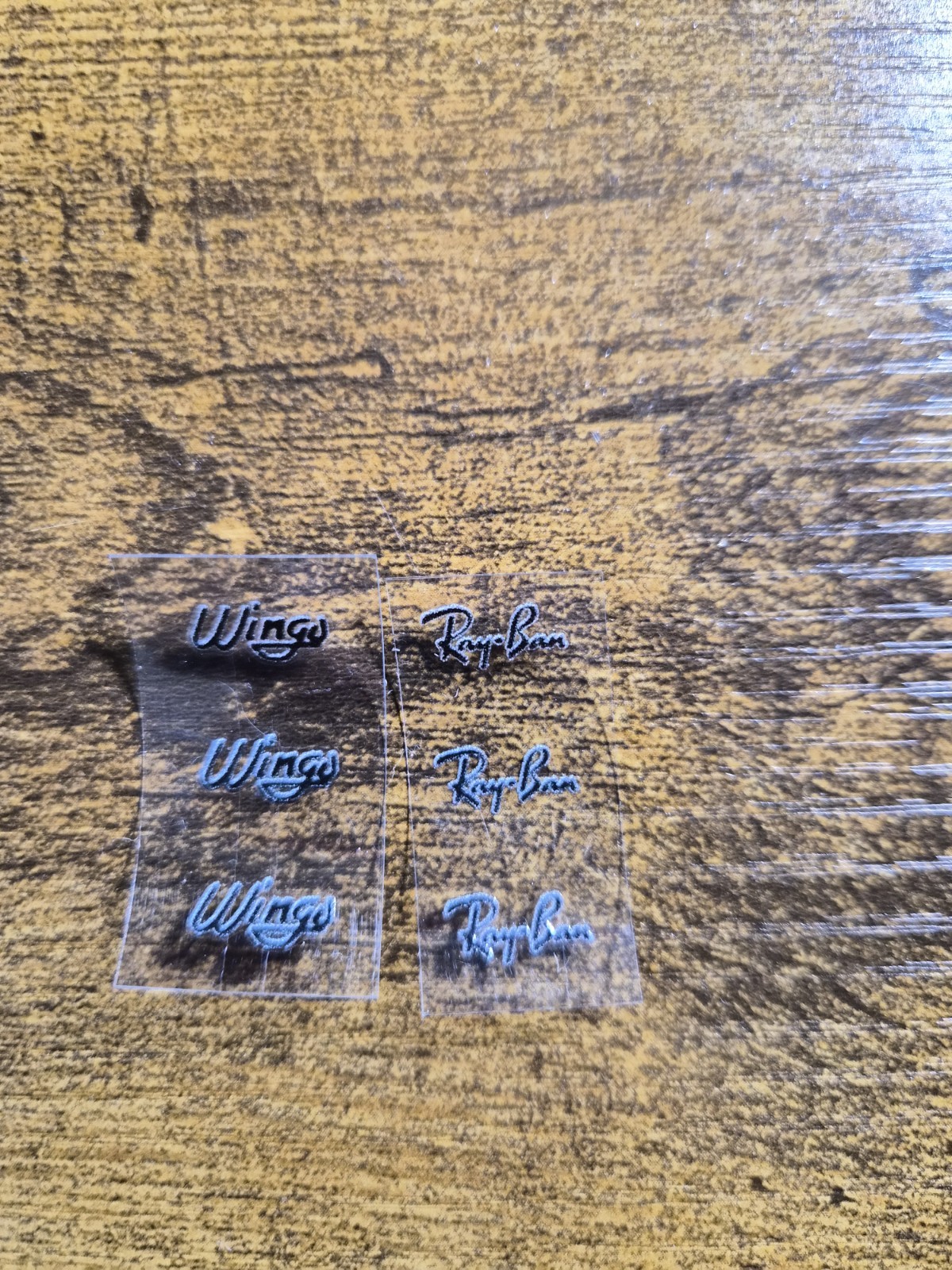 6 Pc Ray-Ban Aviator&Wing Black Logo For glasses High Quality UVDTF Raised Decal