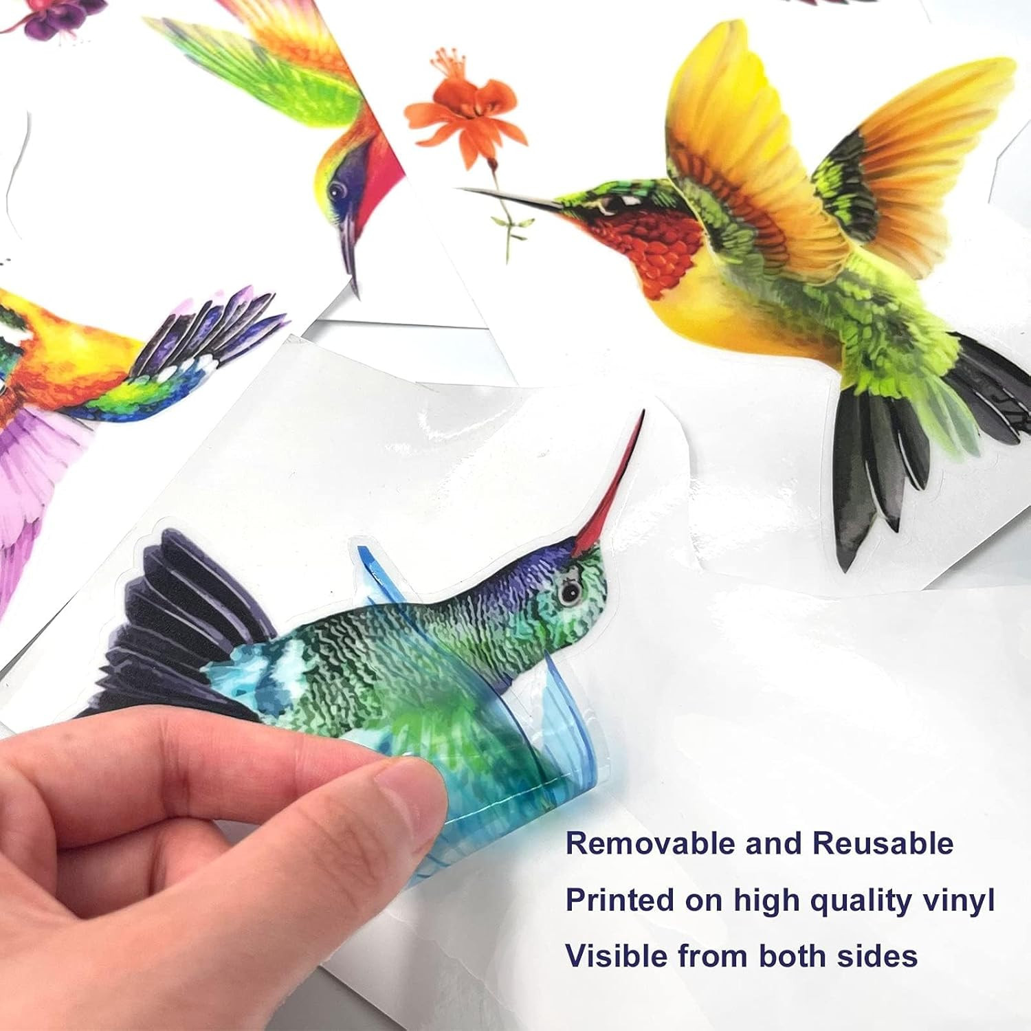 20 Pieces Large Size Hummingbird Window Hummingbird Decals for Windows Anti-Coll