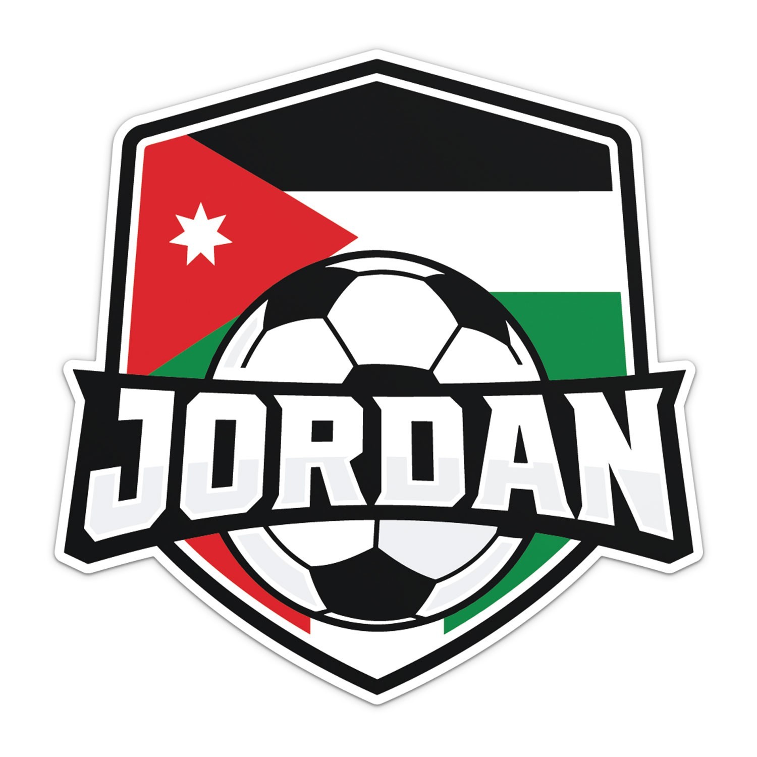 Jordan Flag Soccer National Football Team Sticker Car Bumper Vinyl Decal