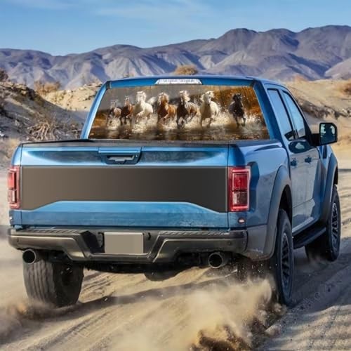 Truck Rear Window A Groupof Horses Running Along The 66 in x 20 in Horse 4