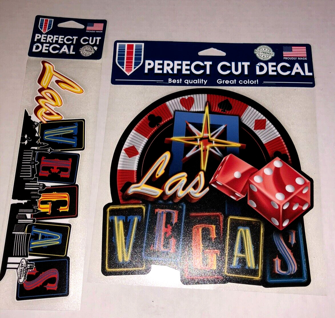 Lot of 2 Perfect Cut Decals Las Vegas Nevada By Wincraft For Car Home Window Etc