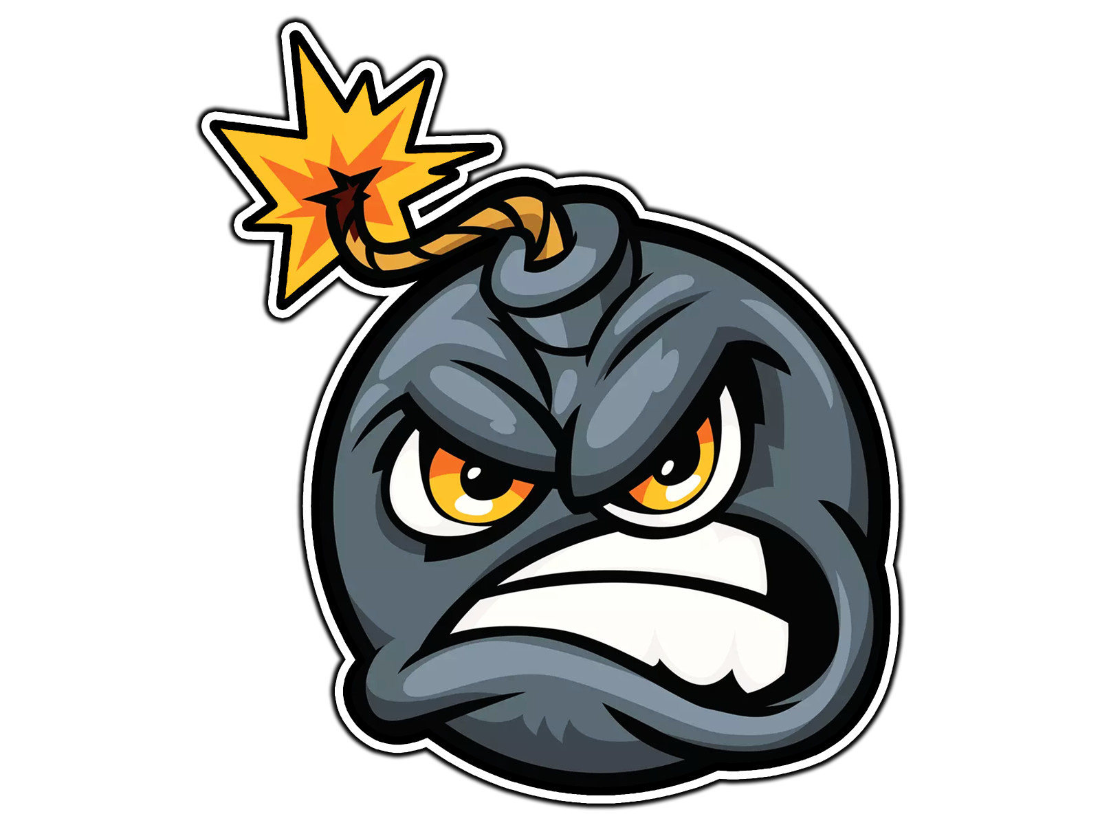 Angry Bomb #1 Animated Cartoon Sticker Waterproof Vinyl Decal Die-Cut Car