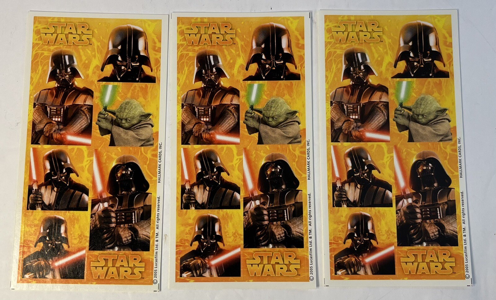 Star Wars Darth Vader & Yoda Stickers 3 Sheets