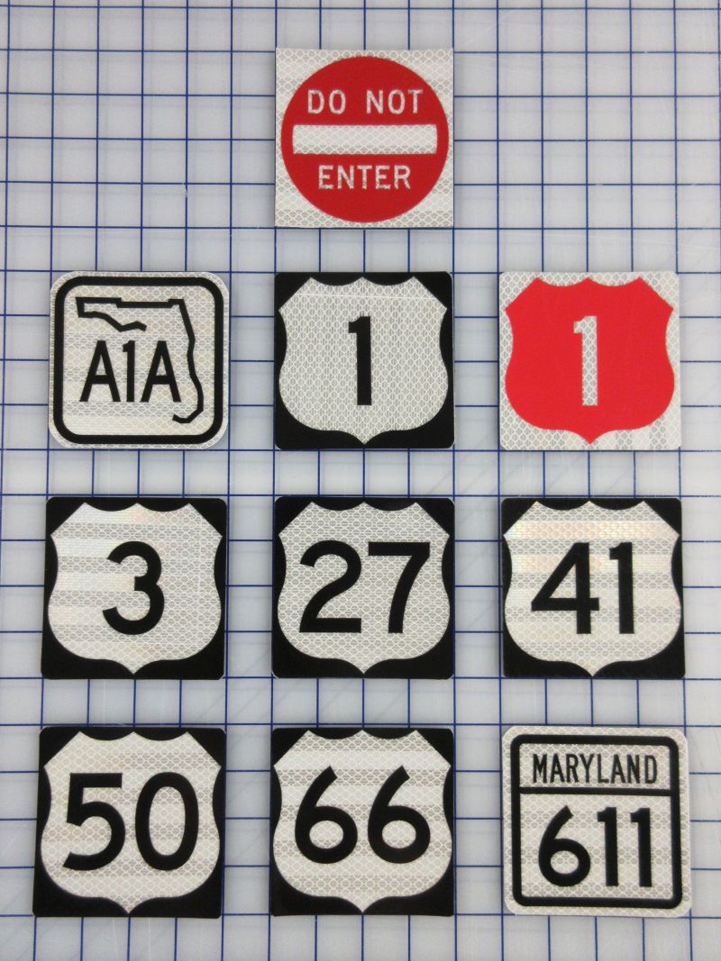 Reflective Road Sign Magnets A1A Rt 66 1 27 41 Rt 50 Maryland 611