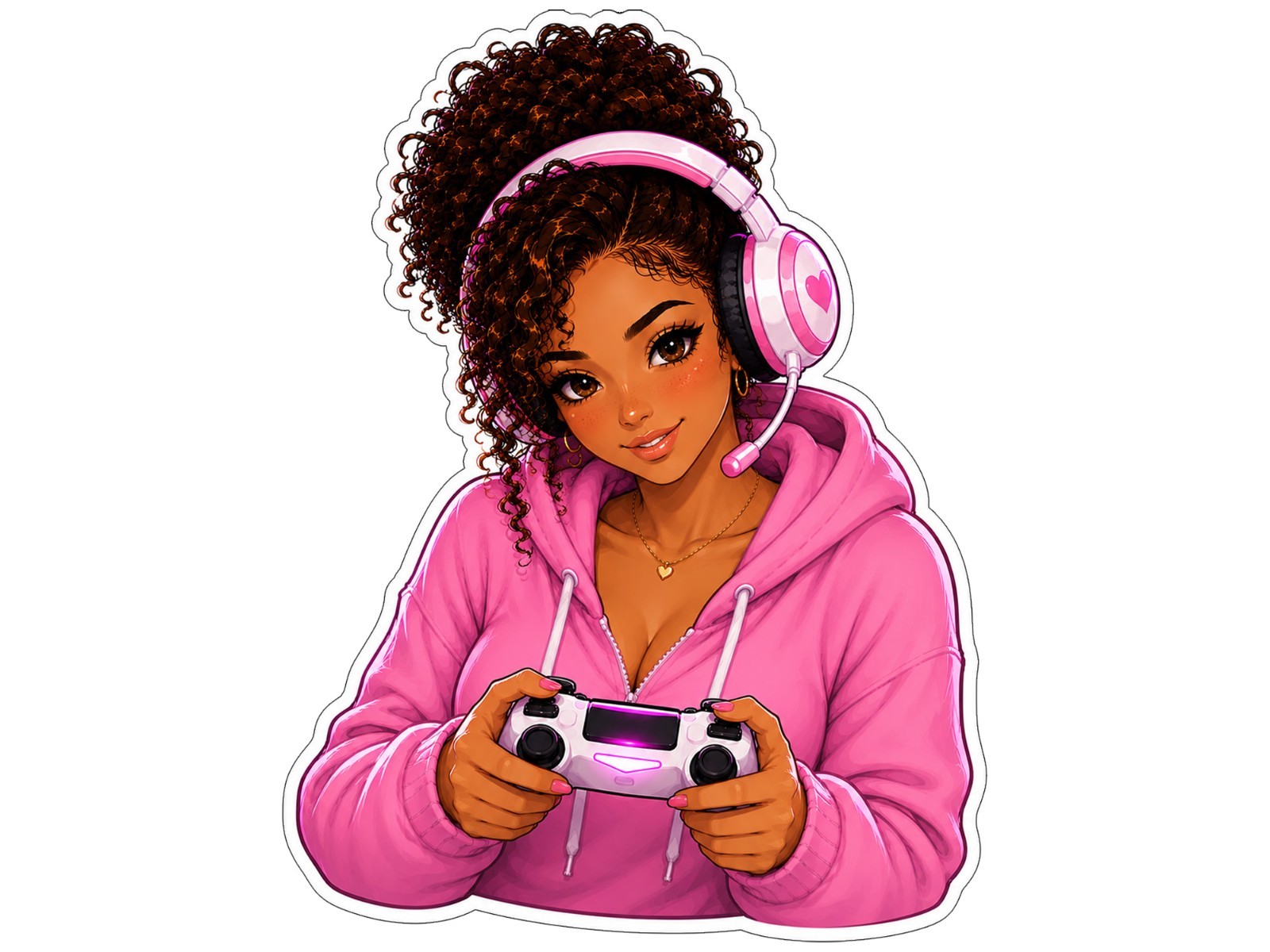 Gamer Girl Sticker Decal – Gamer Girl Controller Laptop Window Car 3.2″