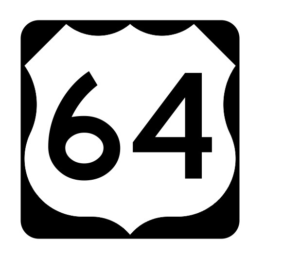 US Route 64 Sticker R1924 Highway Sign Road Sign